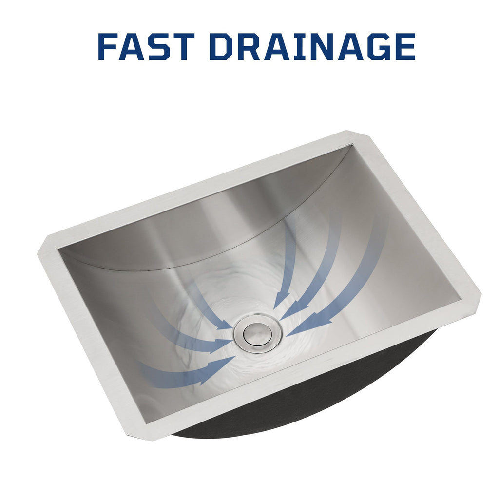 18"x13" Brushed Nickel Stainless Steel Undermount Bathroom Sink