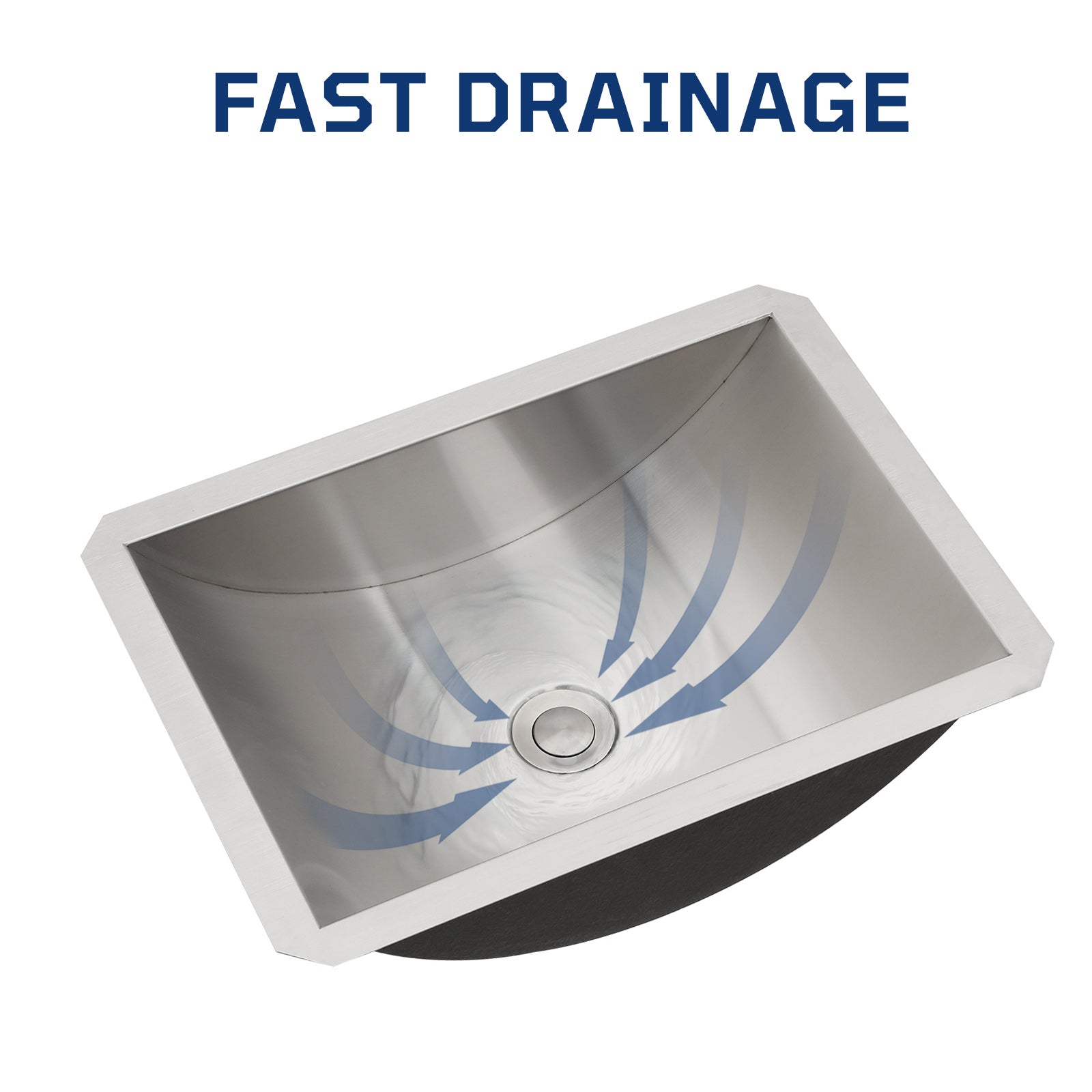 18"x13" Brushed Nickel Stainless Steel Undermount Bathroom Sink