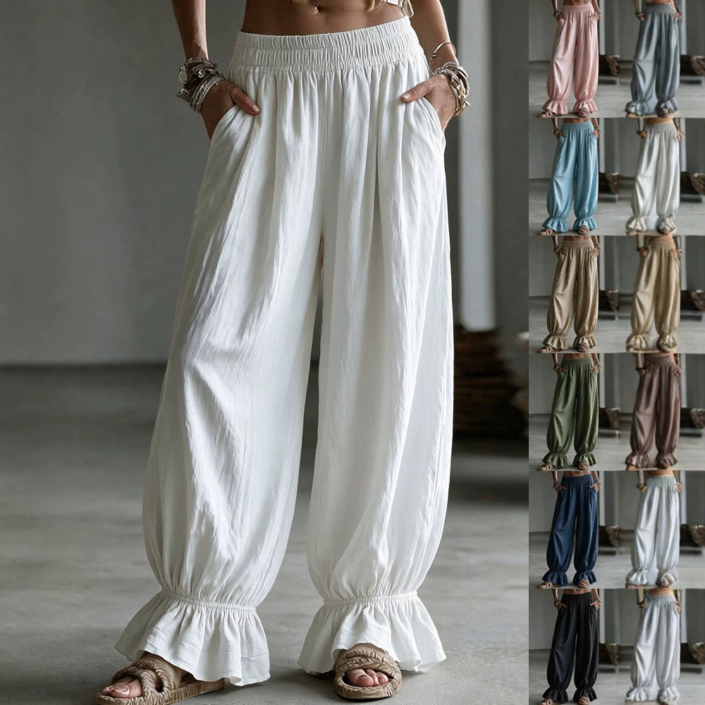 Women's Autumn Solid-Color Casual Pants