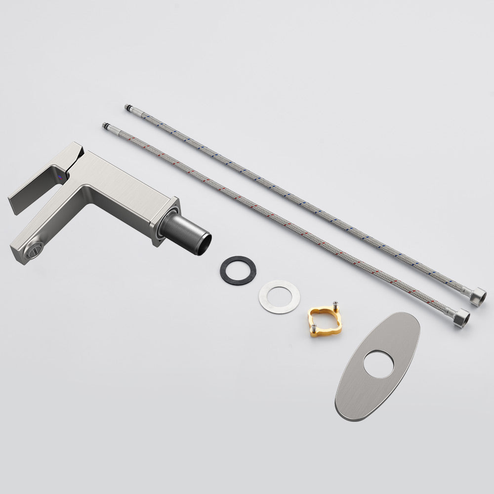 Brushed Nickel Single Handle Bathroom Faucet