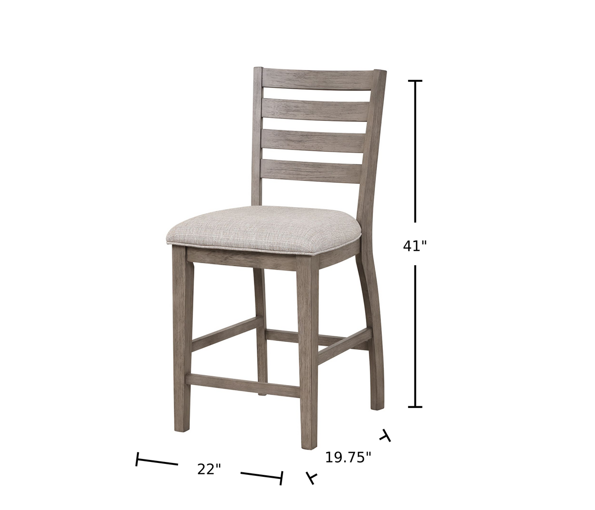 Counter Side Dining Stool with Ladder Back (Set of 2)