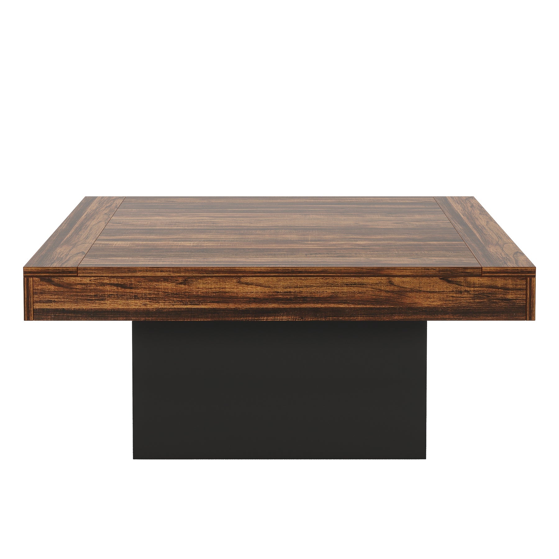 35.4 Inches Farmhouse Square LED Coffee Table – Rustic