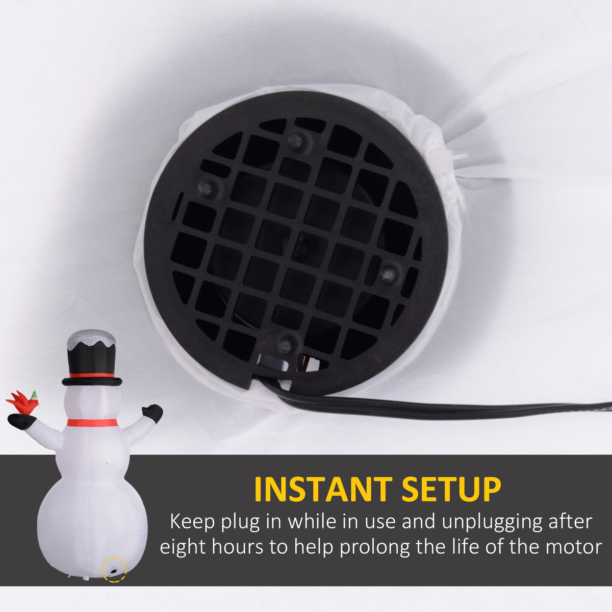 Giant Inflatable Snowman With Rotating Colorful LED Light