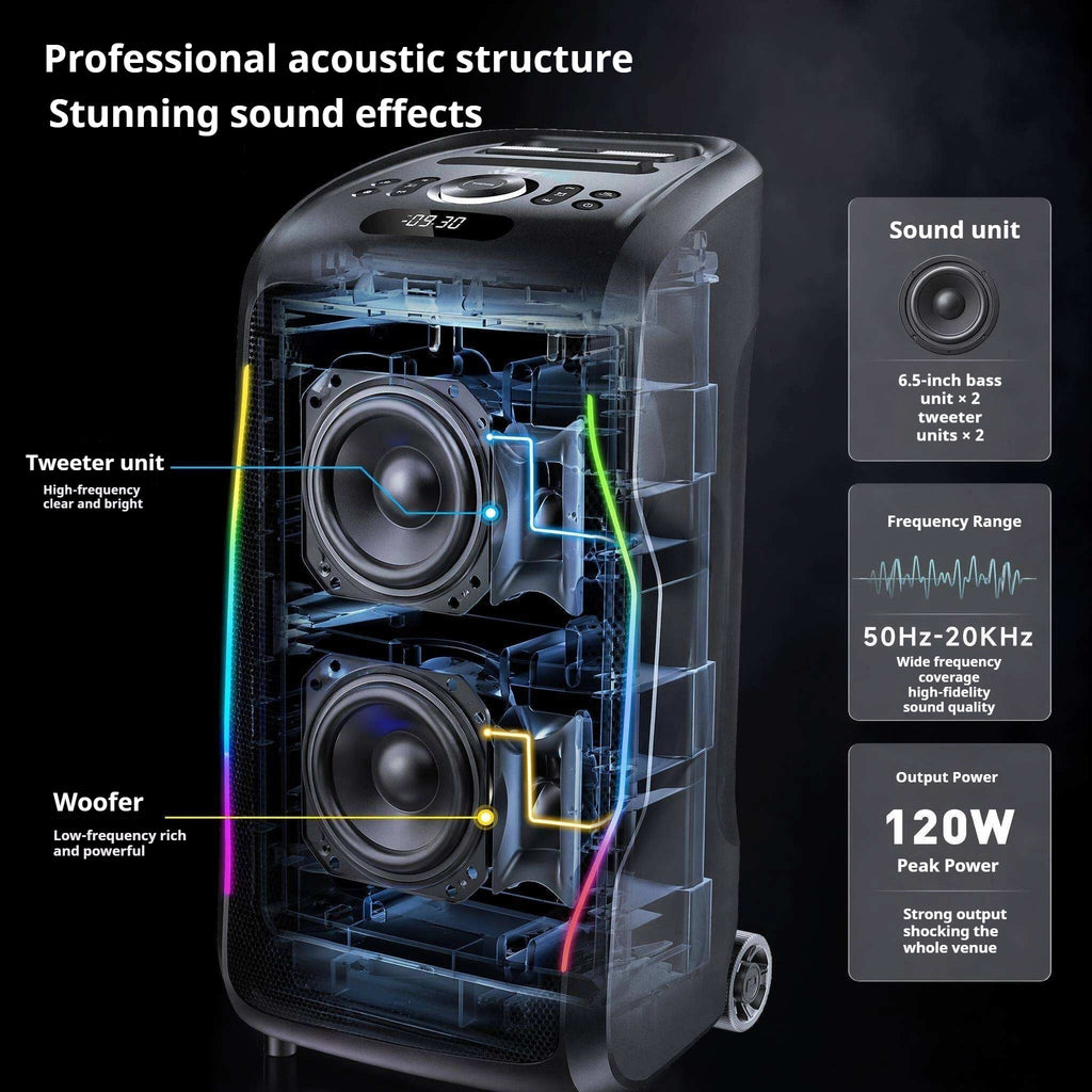 KP-8015 Best-Selling Bluetooth Speaker New High-Power 120W Outdoor Model With Dual Microphones Long Battery Life And Karaoke Functionality In Stock