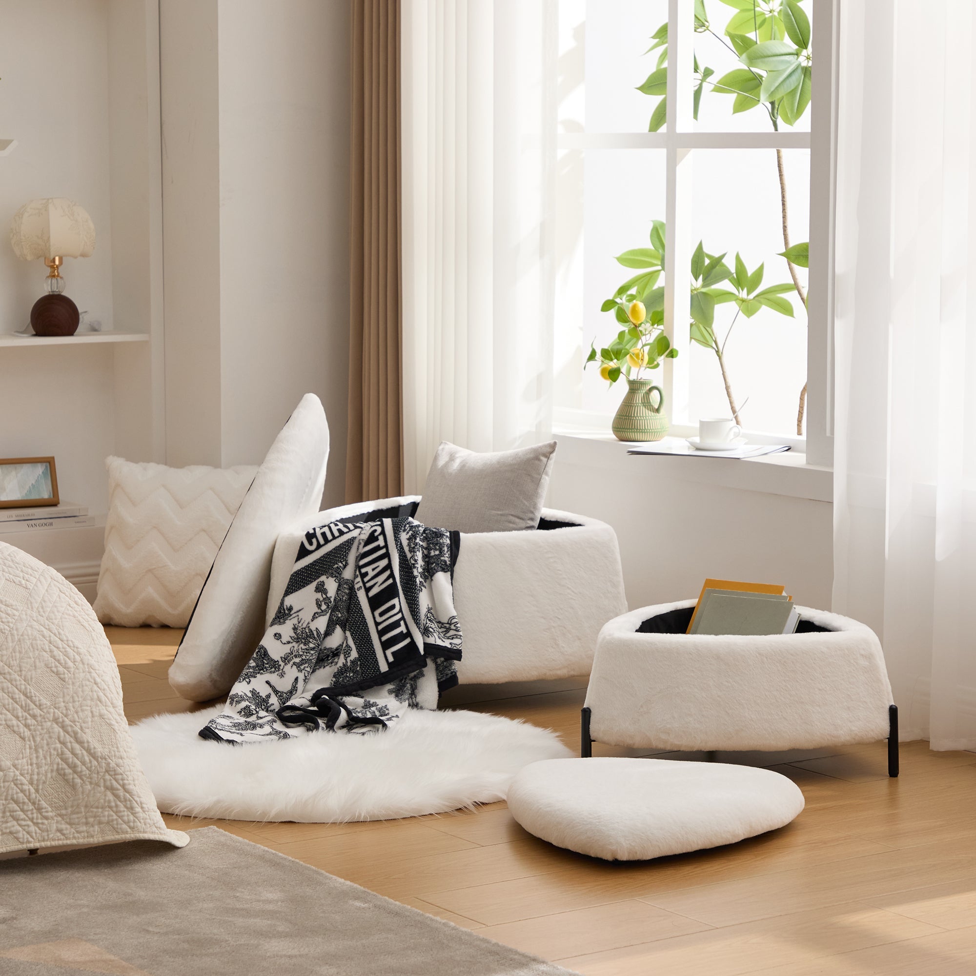 29.9" Wide 2-Piece Upholstered Storage Ottoman Set