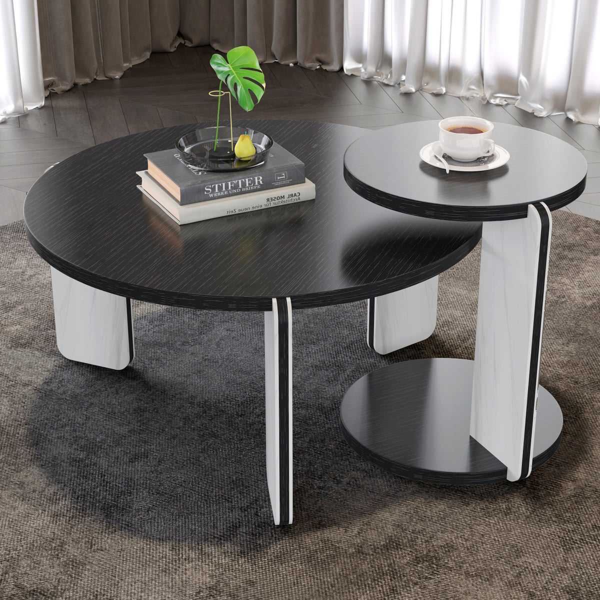 32.68" & 16.93" Round Coffee Table Set