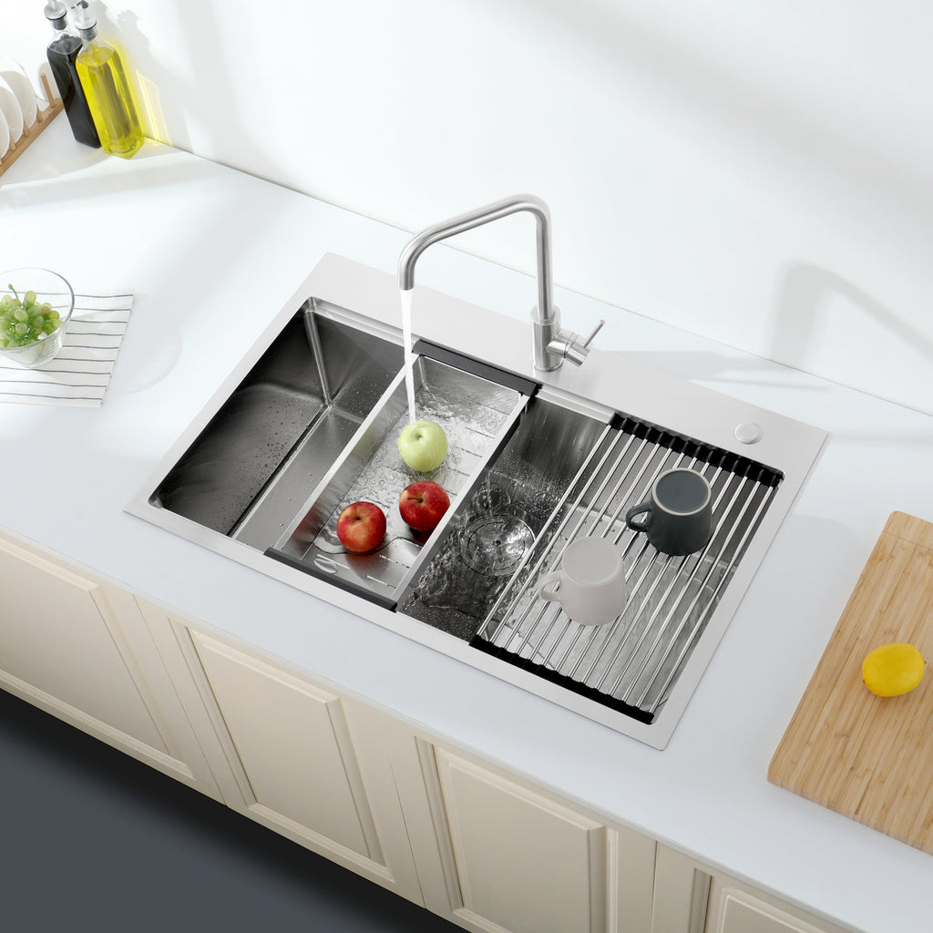 Stainless Steel Kitchen Sink, 33″x22″ Single Bowl