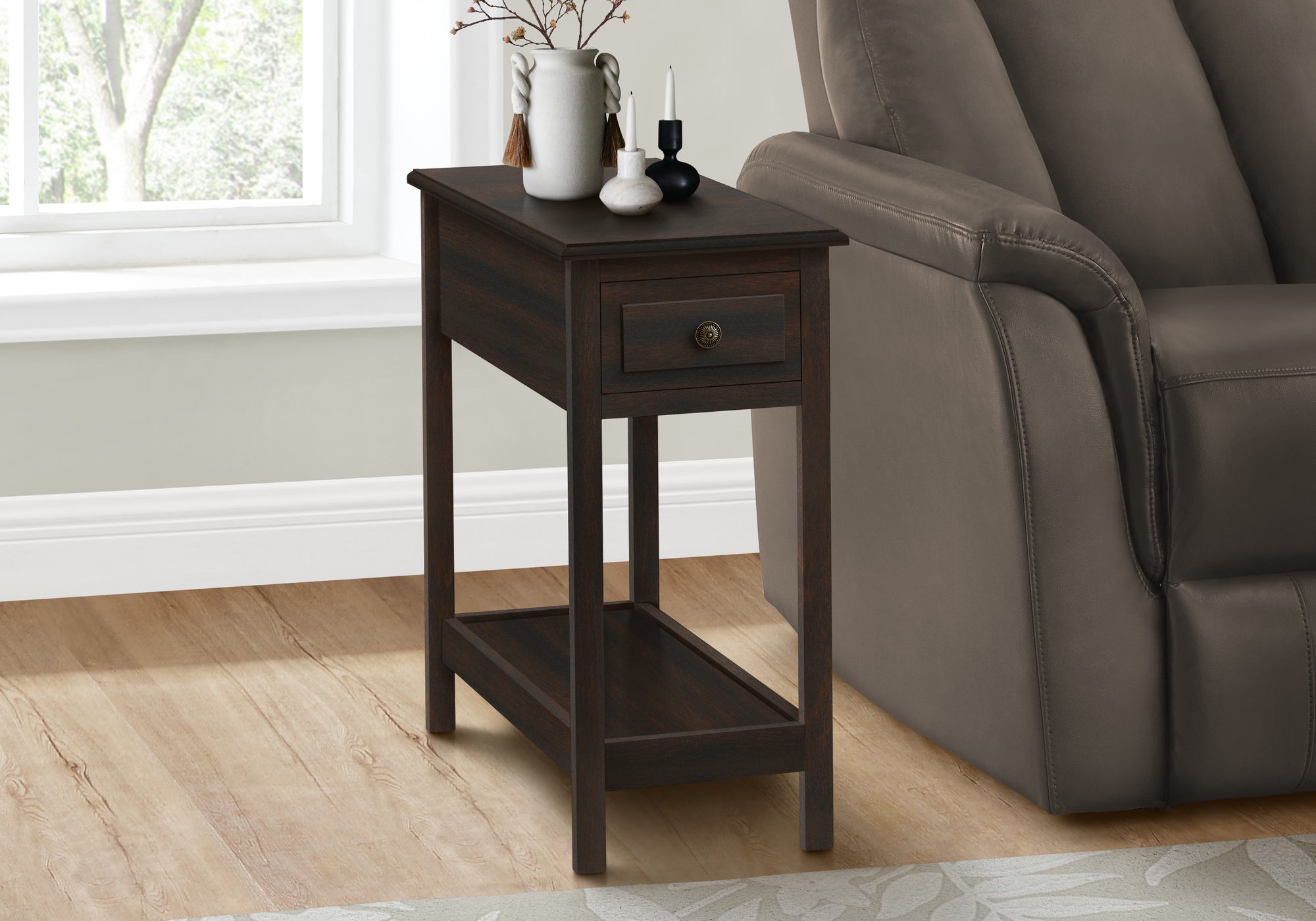 2 Tier Accent Table with Storage Drawer
