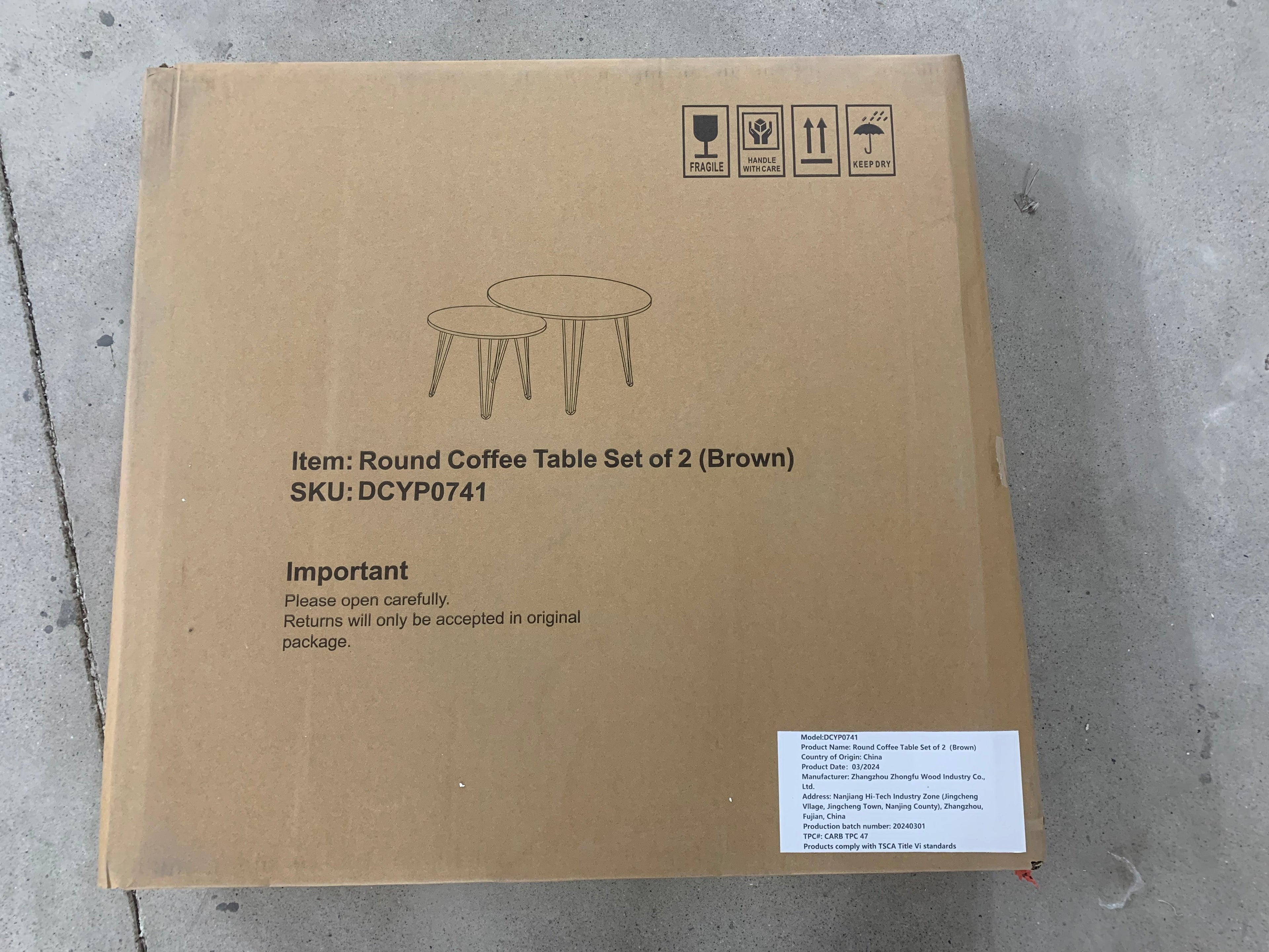 27.56'' Round Nesting Coffee Table Set of 2