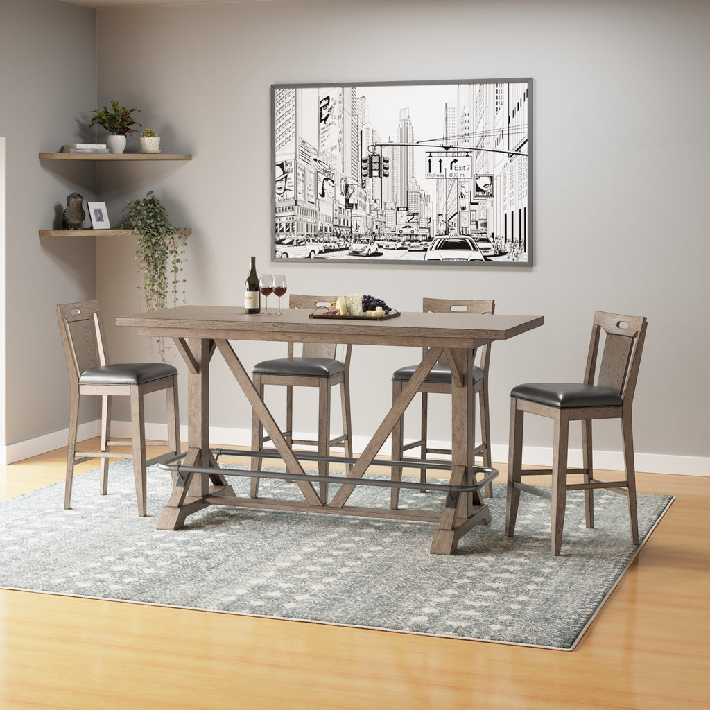 Brown Slat Back Bar Stools, Set of 2