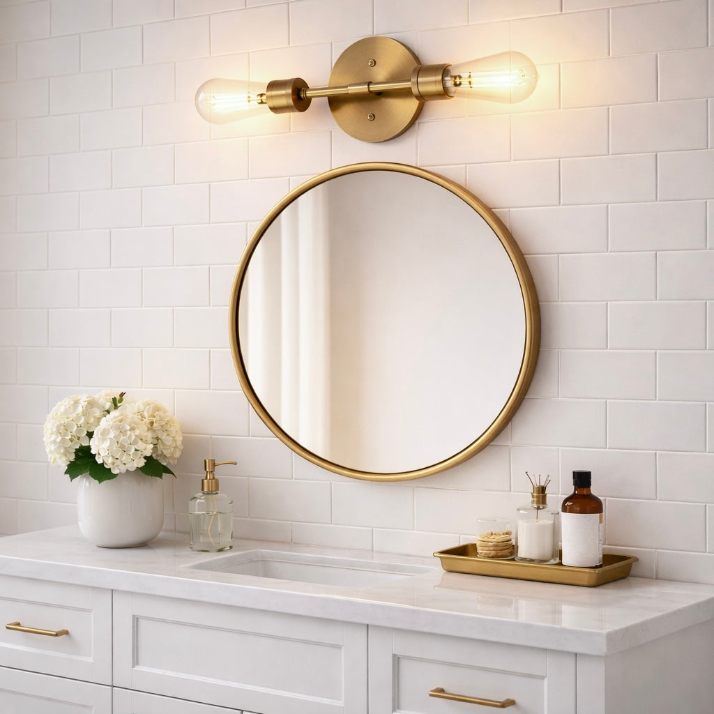 Reverie Double Lights Bathroom Wall Sconce