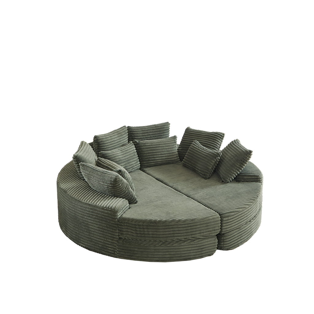 78.5-Inch Corduroy Round Oversized Recliner