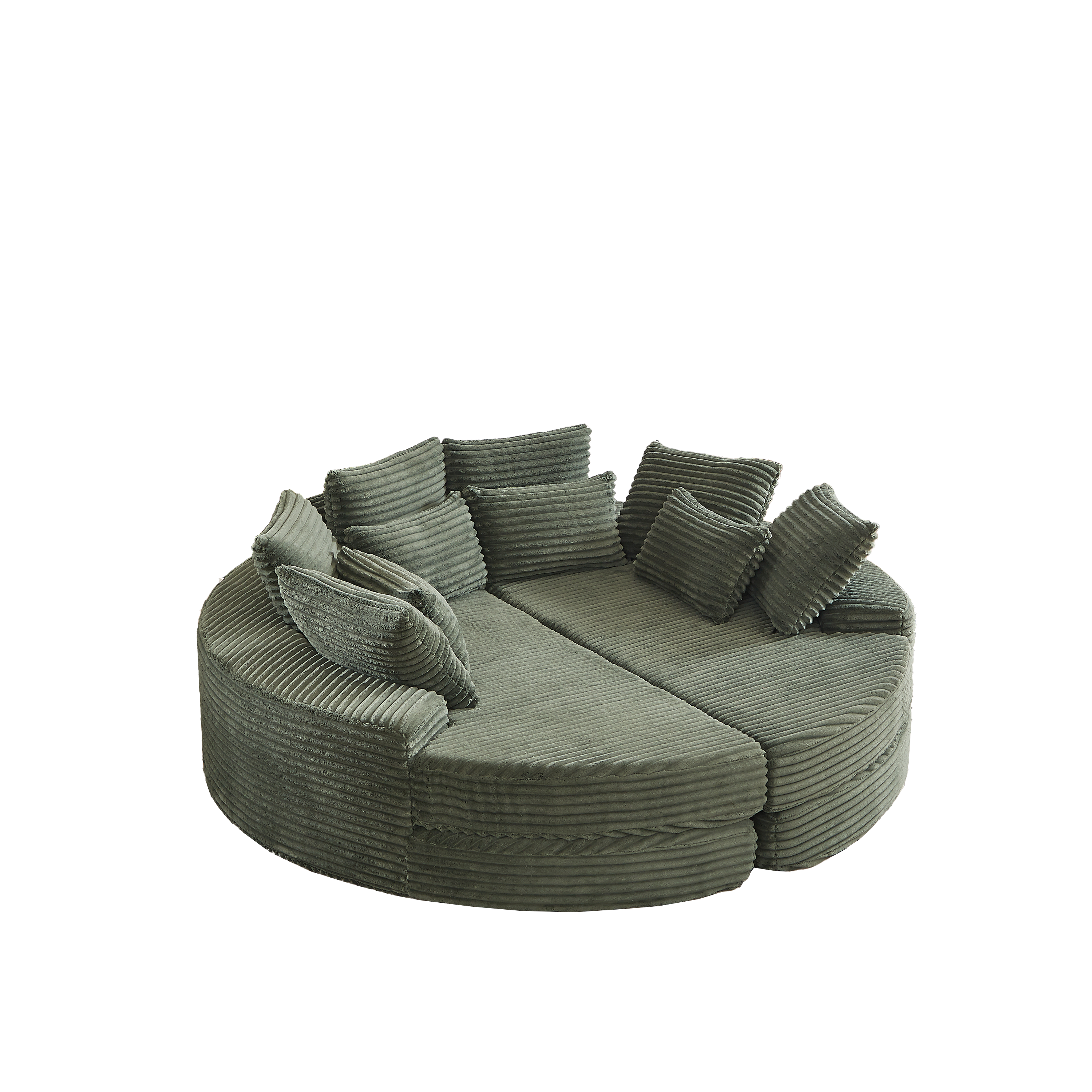 78.5-Inch Corduroy Round Oversized Recliner
