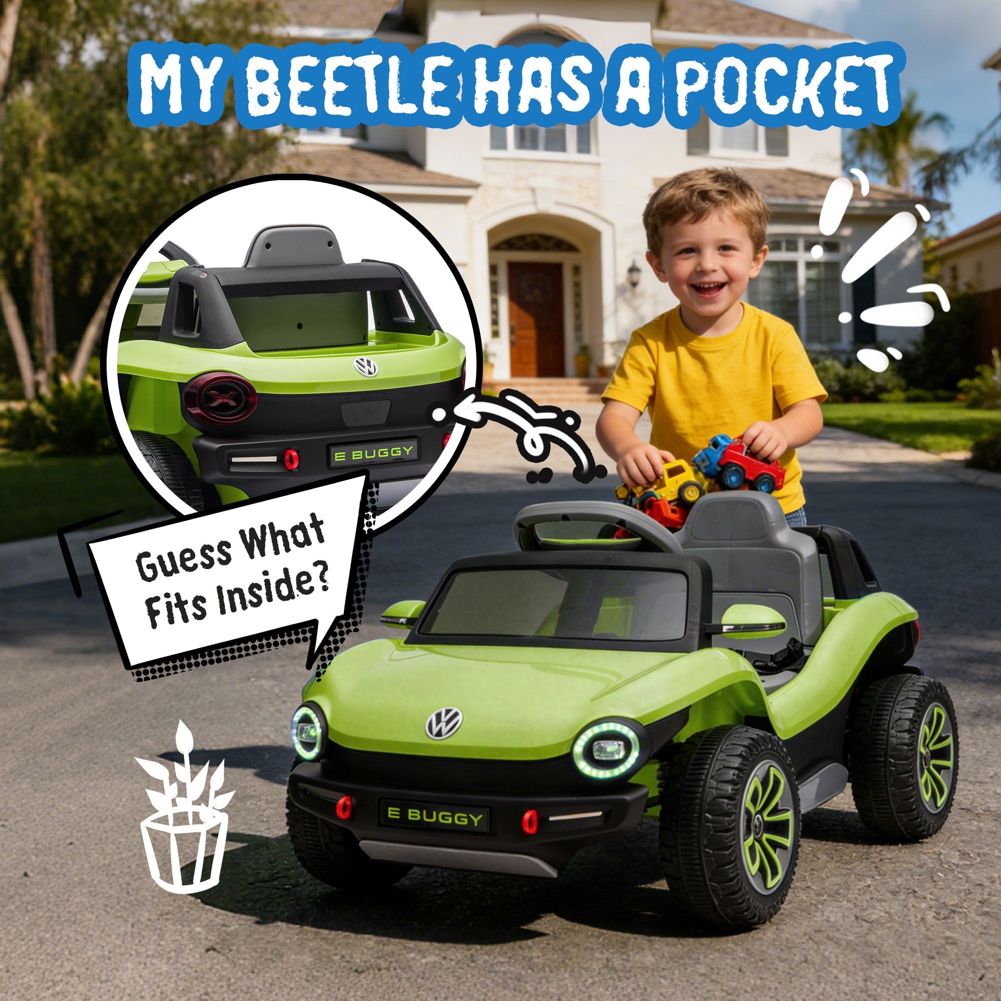 12V Licensed Volkswagen Beetle Kids Ride On Electric Car