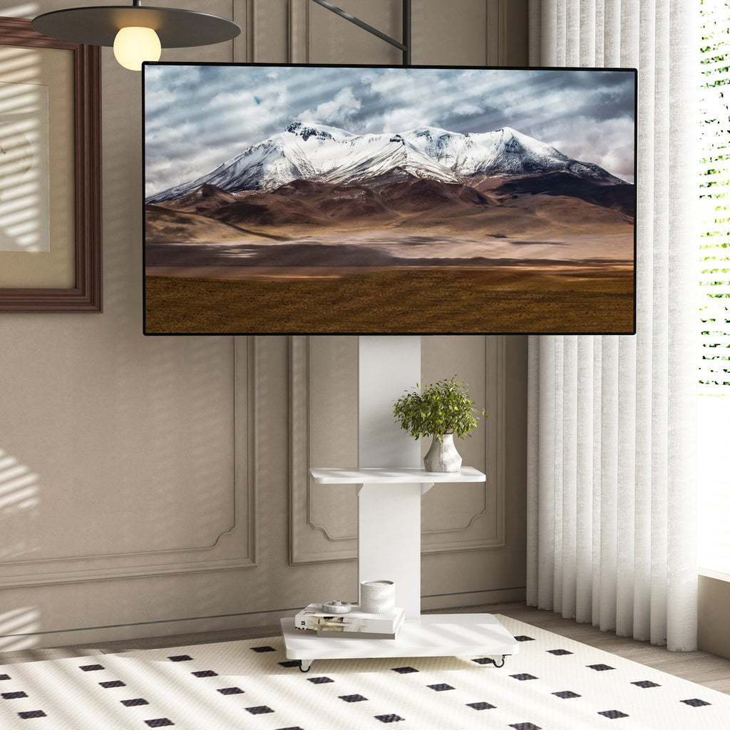 Mobile TV Stand with Adjustable Shelf