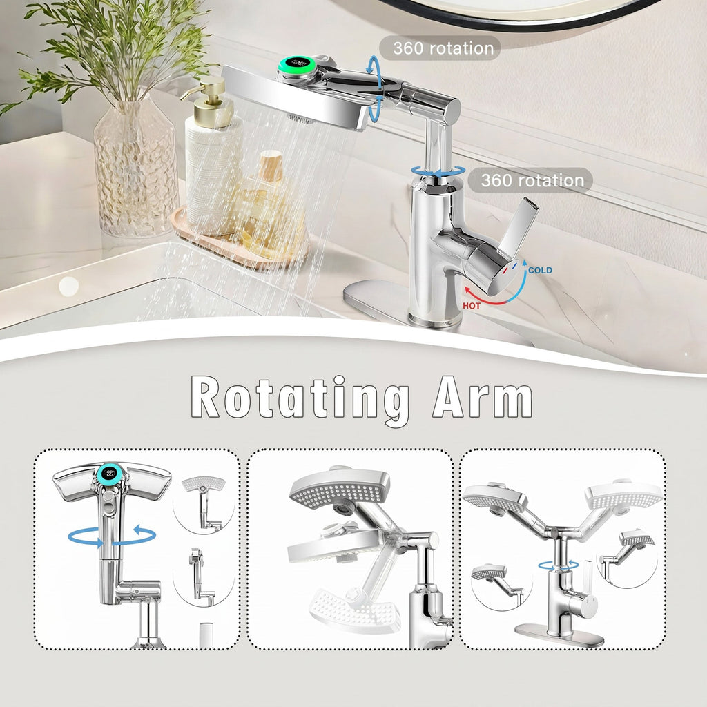 LED Temperature Display Bathroom Faucet