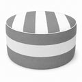 Outdoor Inflatable Ottoman - Gray/White Striped