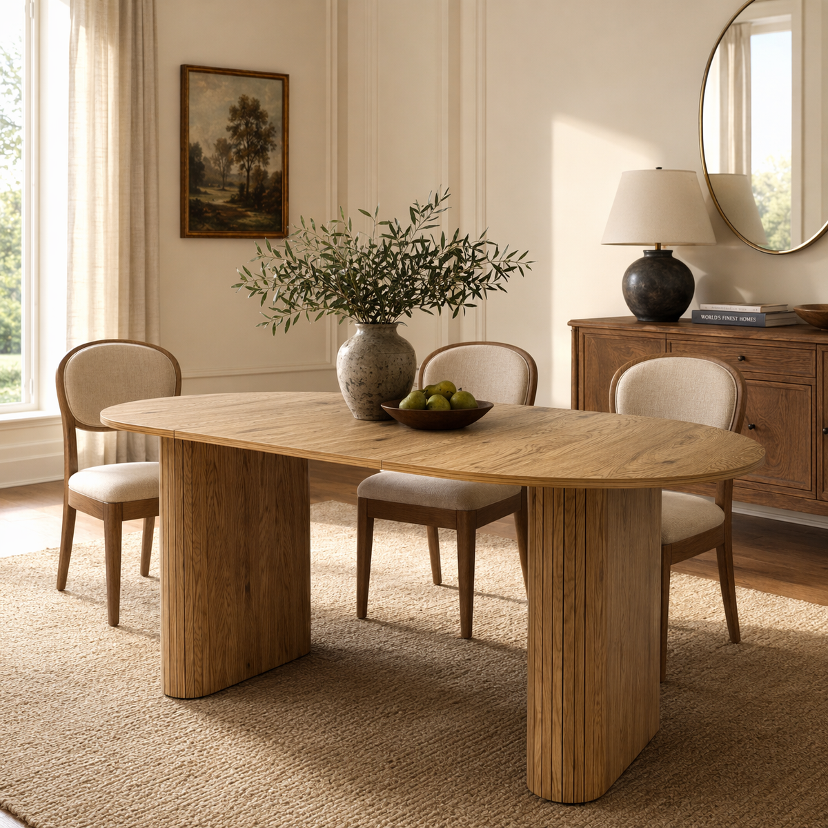 70.8" Oval Kitchen Table for 4-8 Persons