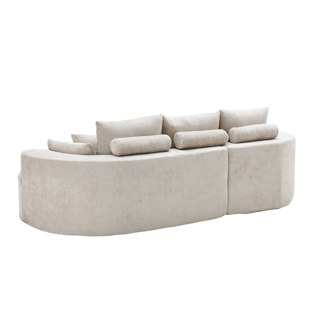 106 in. 2-Piece Fabric Cloud Curved Sectional Sofa with Chaise