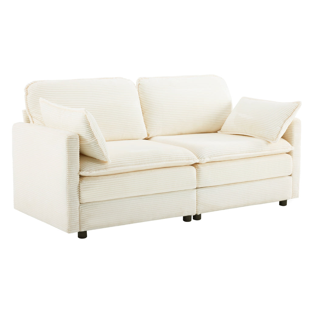 69" Plush Cloud Loveseat: Modular 2-Seater Sectional Sofa