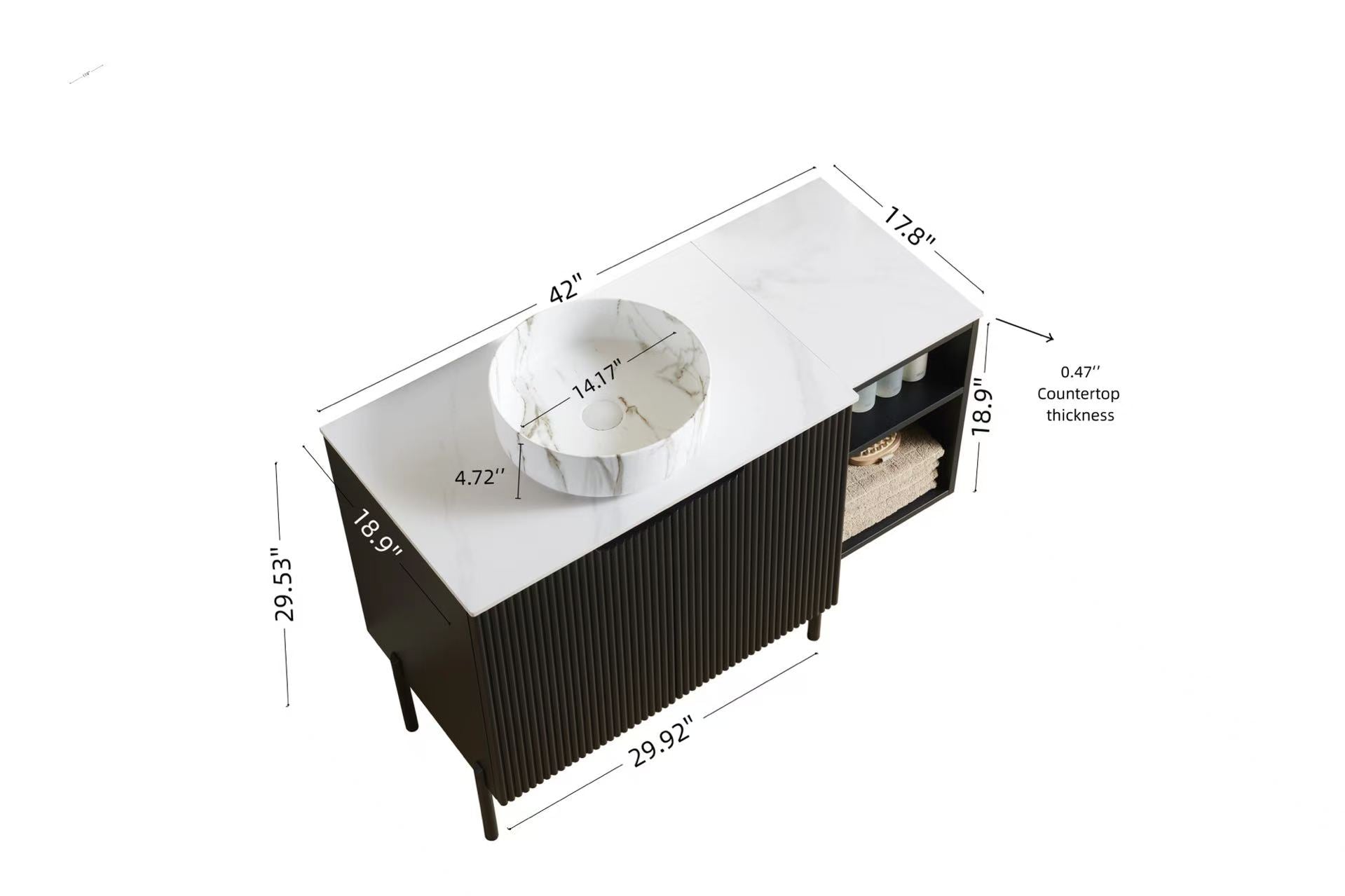 Turio 42" Bathroom Storage Cabinet