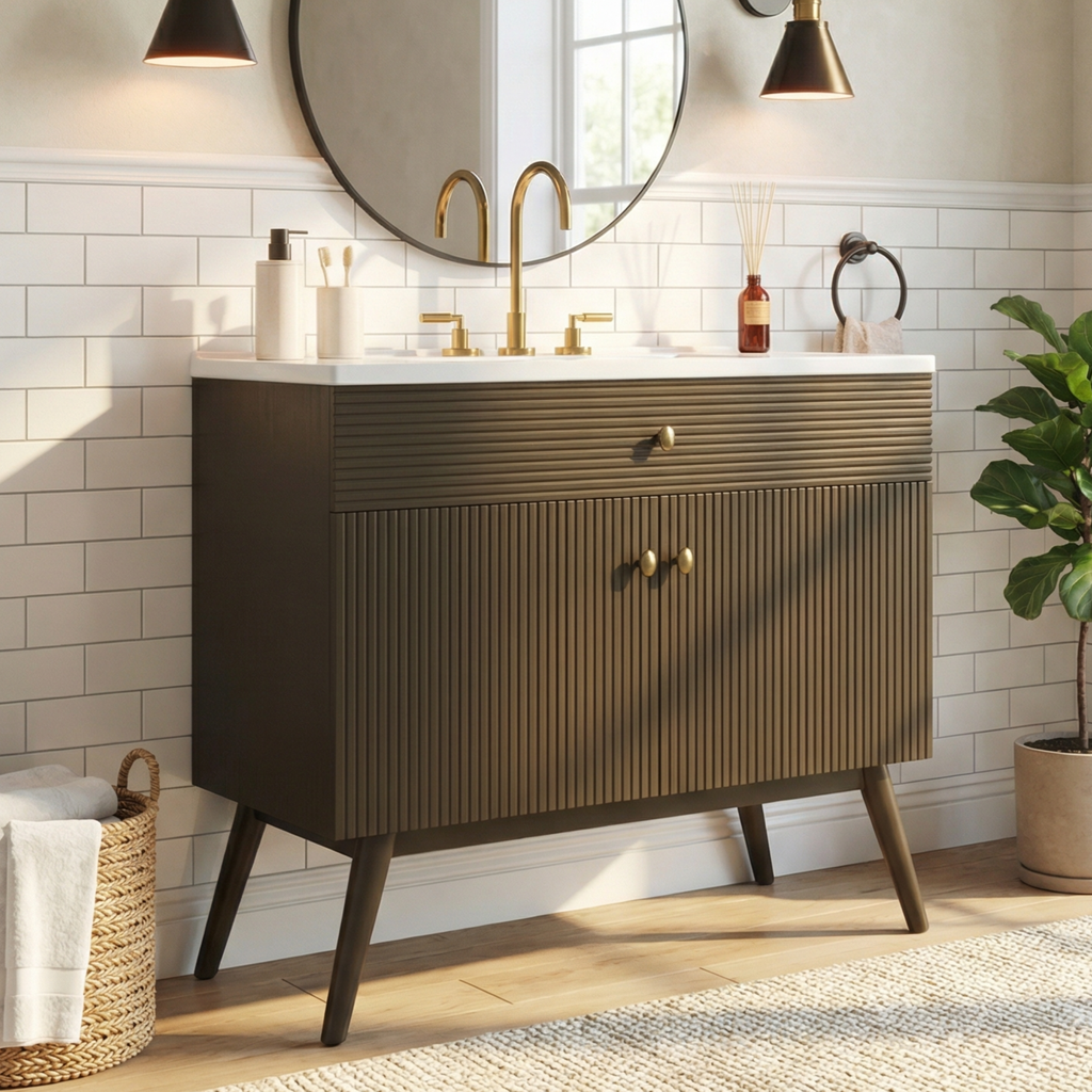 36" Luxury Striped Bathroom Vanity