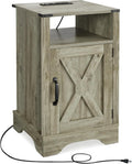 16" Light Grey Farmhouse Nightstand