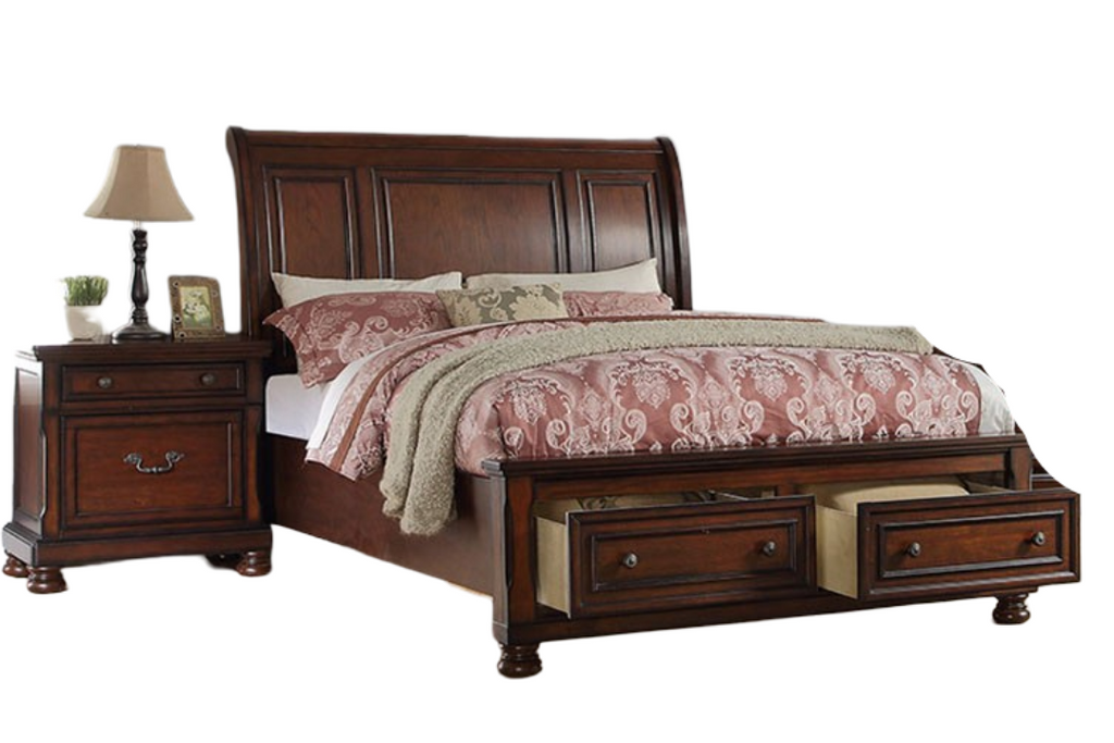 Traditional 3pc Bedroom Set California King Size Bed with Nightstands