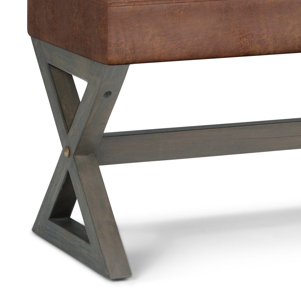 Salinger Large Ottoman Bench - Distressed Saddle