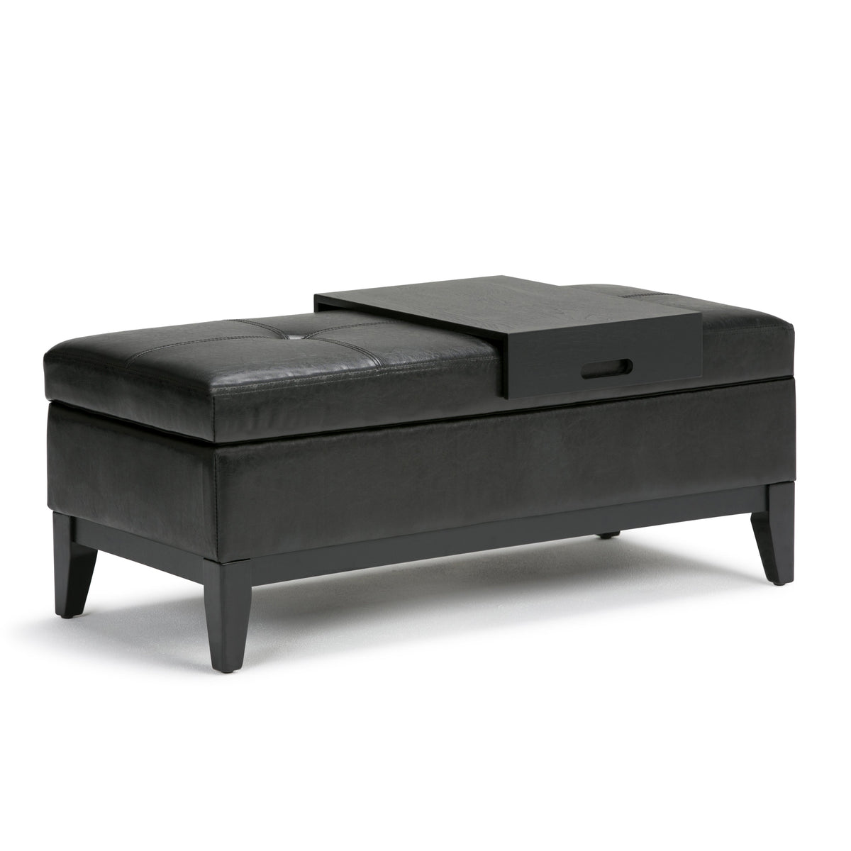 Oregon 42 Inch Wide Storage Ottoman Bench with Tray