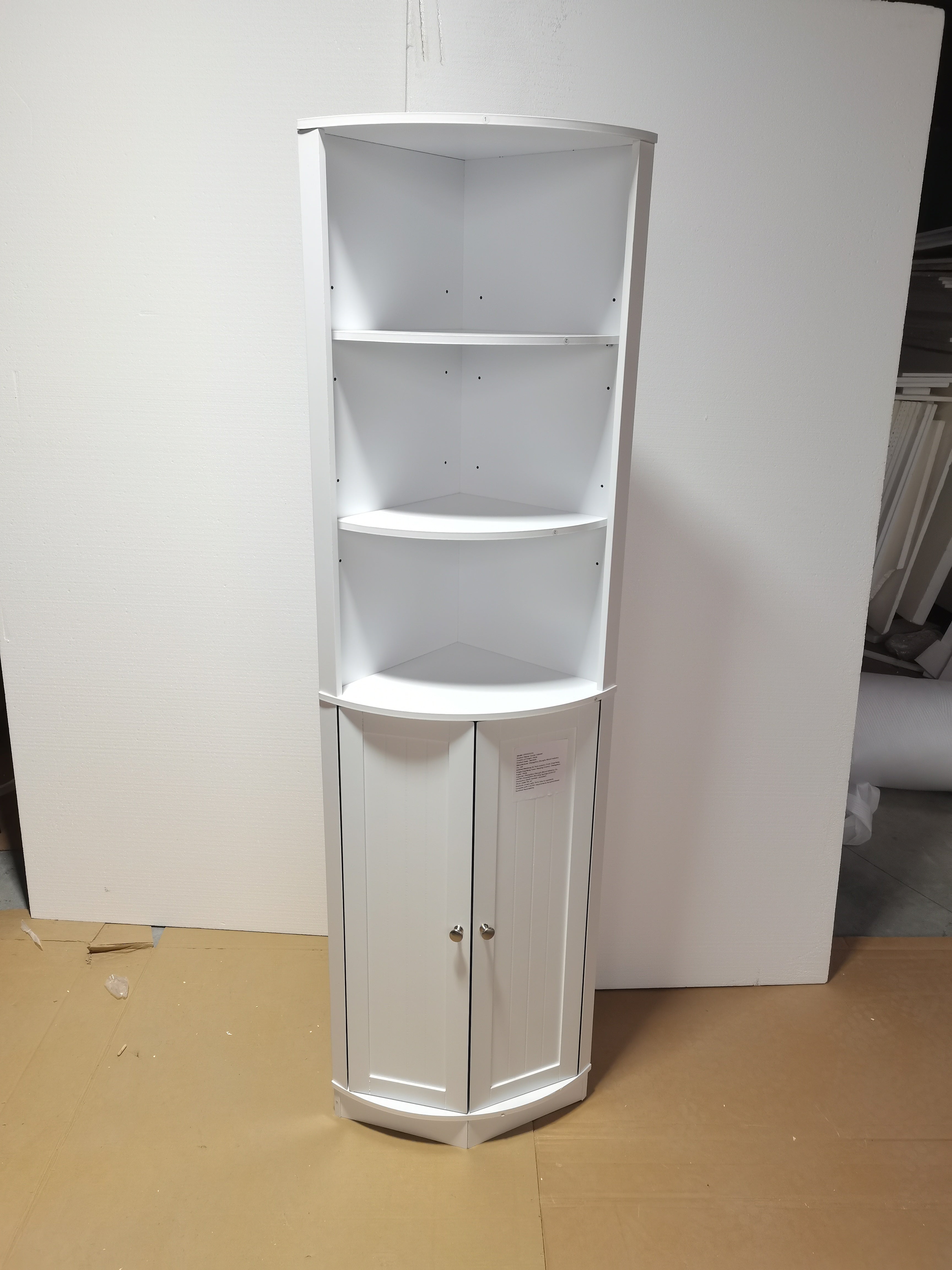 67" Tall Corner Cabinet with Adjustable Shelves