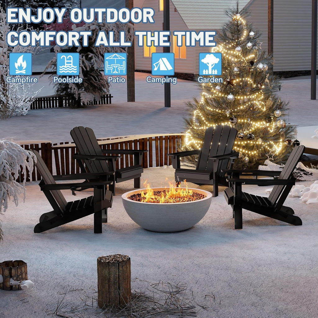 Adirondack Chairs Set of 2 in Black
