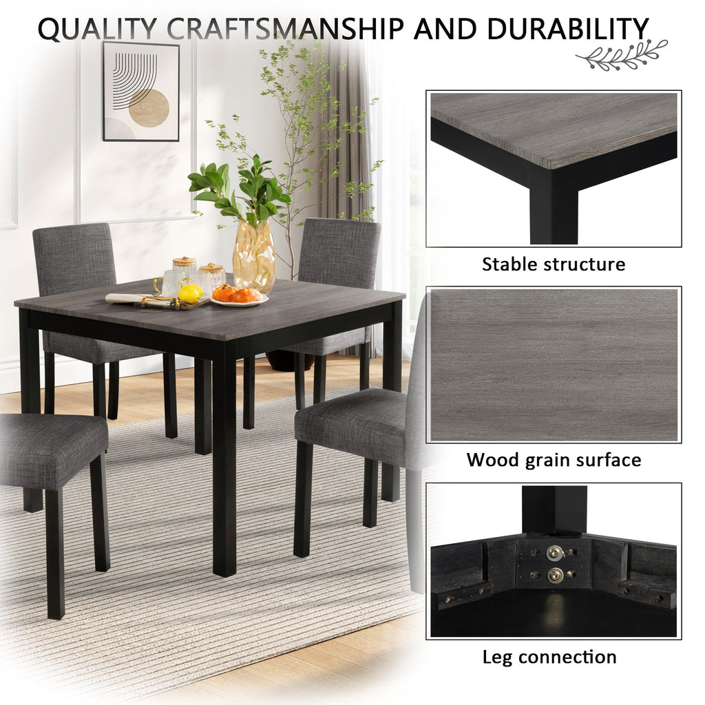 5-Piece Dining Table Set with 4 Chairs