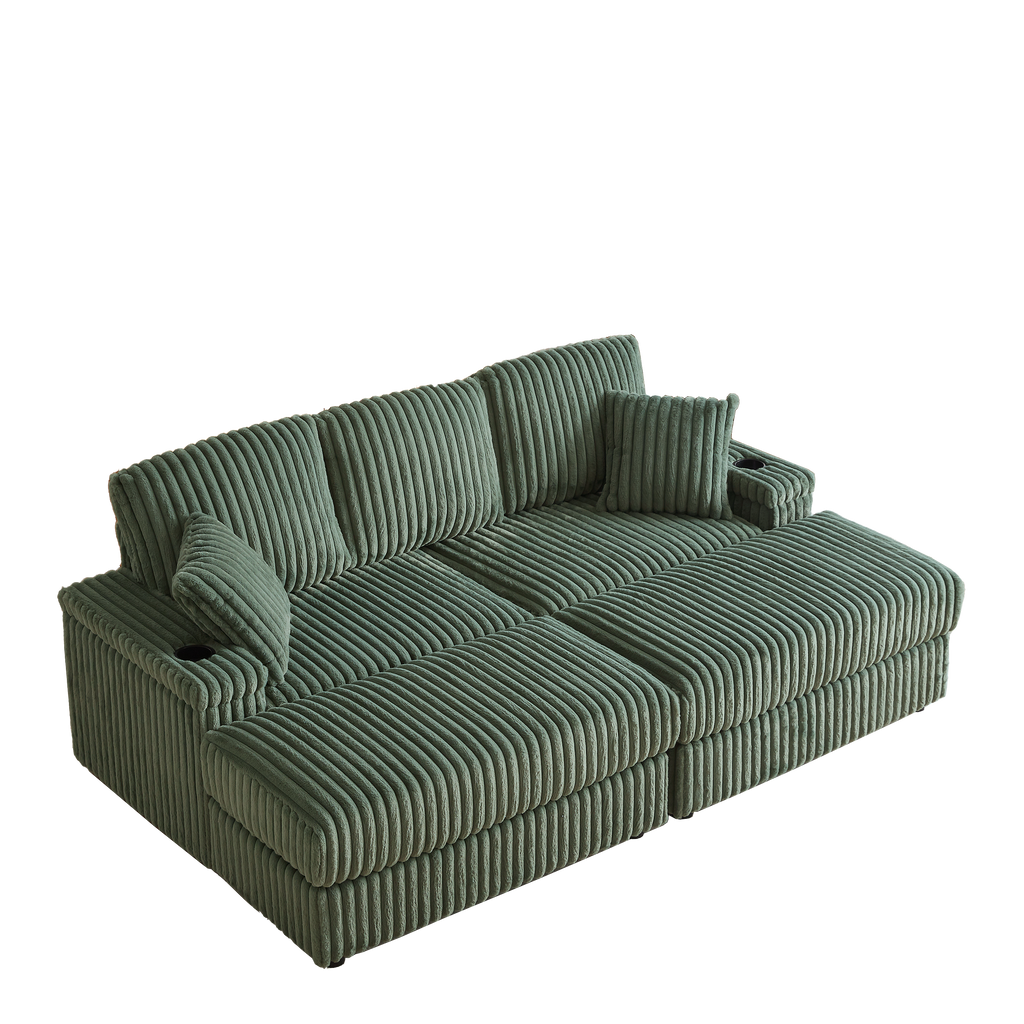 84-Inch Corduroy 3-Seater Sofa