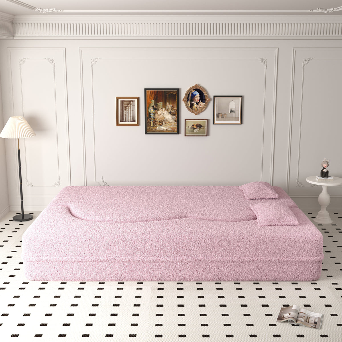 Modern Floor Sofa With 2 Pillows