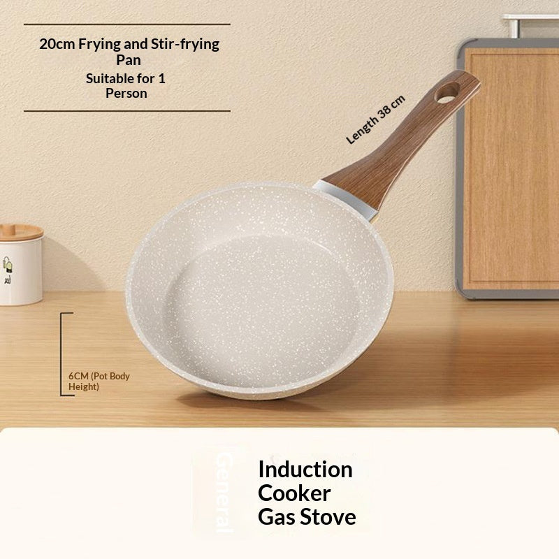 Non-stick Flat-bottom Frying Pan Designed For Both Induction Cooktops And Gas Stoves
