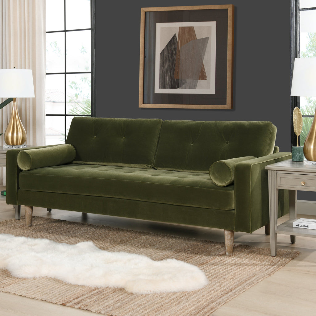 Nicholas 83.5" Mid-Century Modern Sofa, Olive