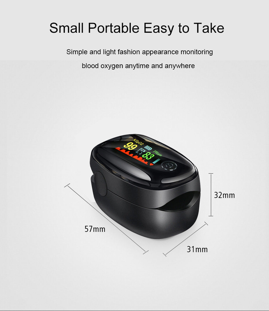 Fingertip Pulse Oximeter - OLED Display Blood Oxygen Saturation & Heart Rate Monitor With Perfusion Index