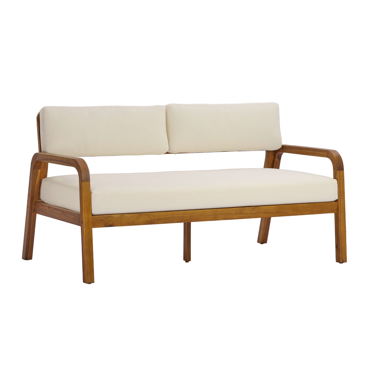 2-Piece Outdoor Sofa Set with Cushions in Teak
