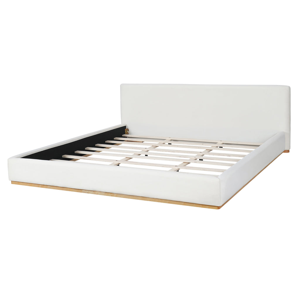 Elegant Upholstered Bed With Solid Wood Frame - King
