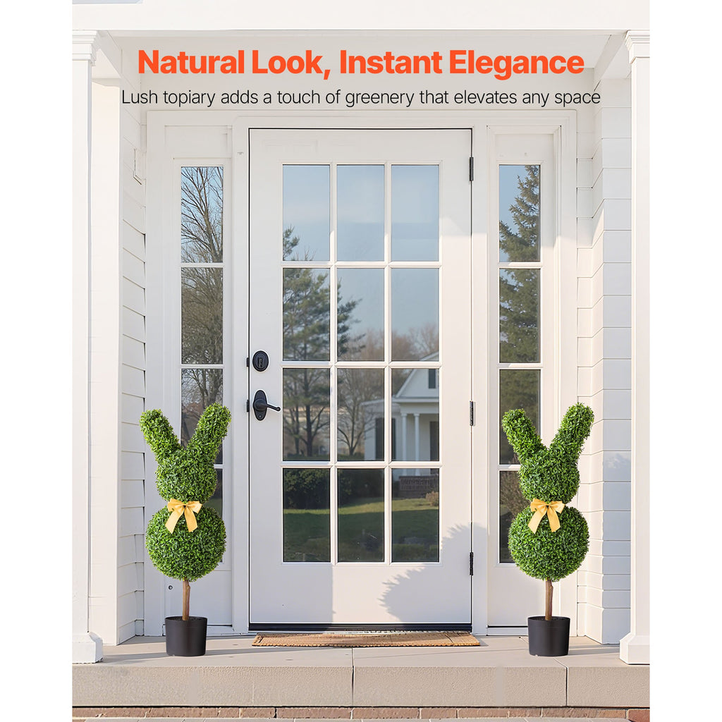 Artificial Topiary Bunny-Shape Boxwood Ball Set