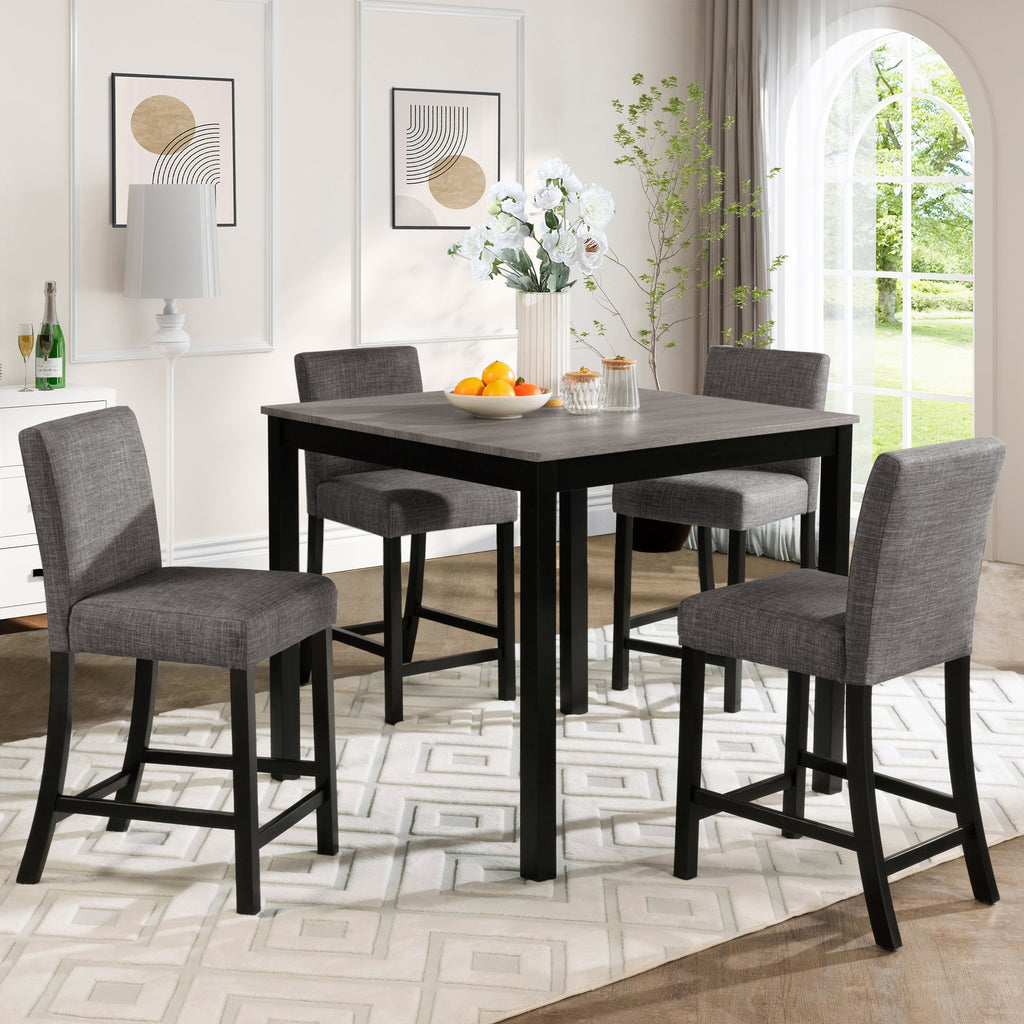 5-Piece Counter Height Table Set with 4 Chairs