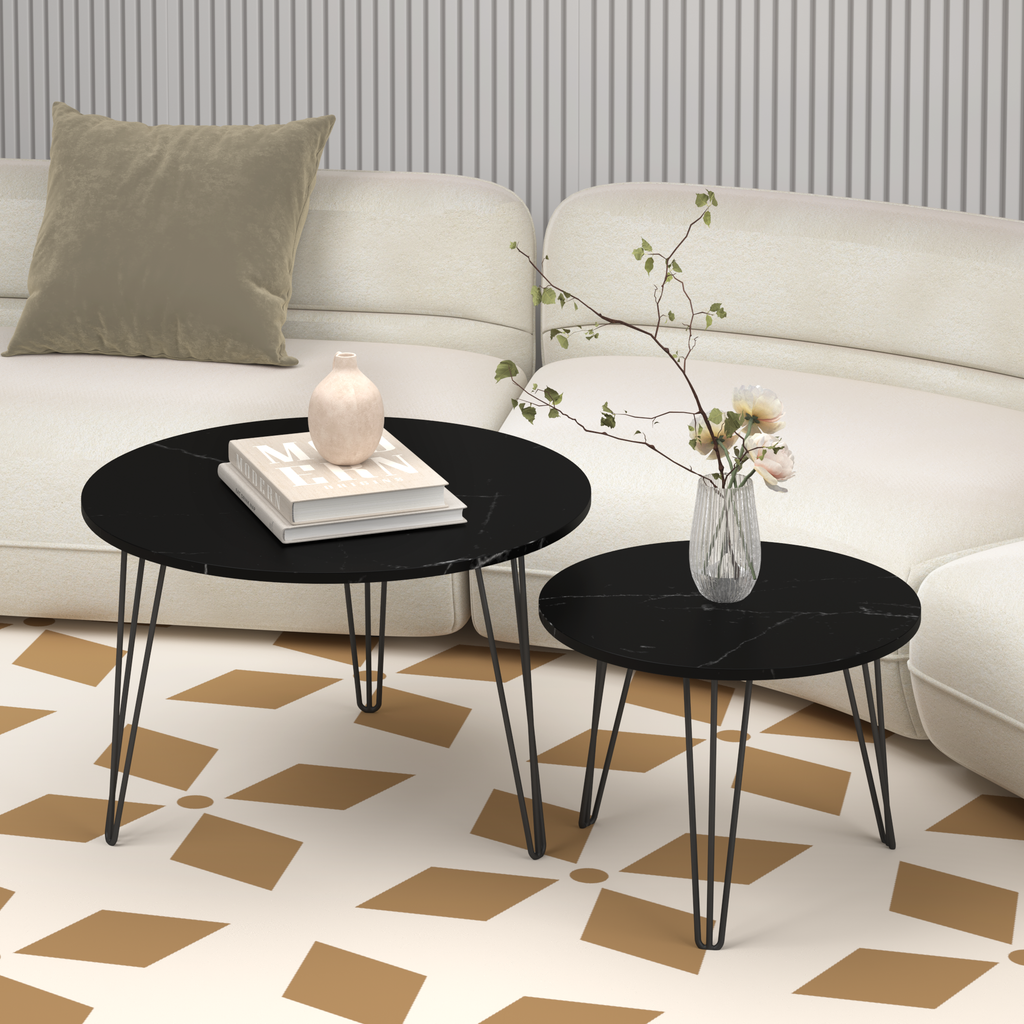 27.56'' Round Nesting Coffee Table Set of 2