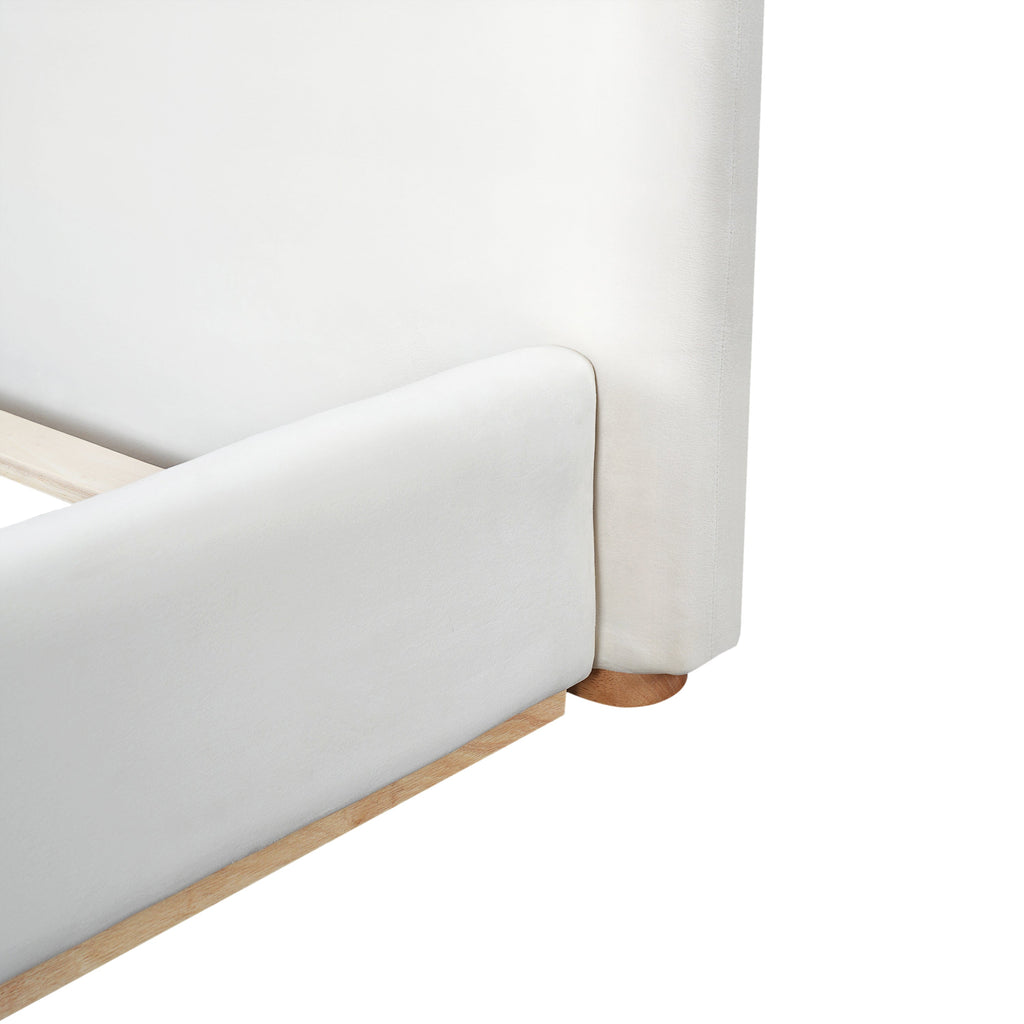 Elegant Upholstered Bed With Solid Wood Frame - King