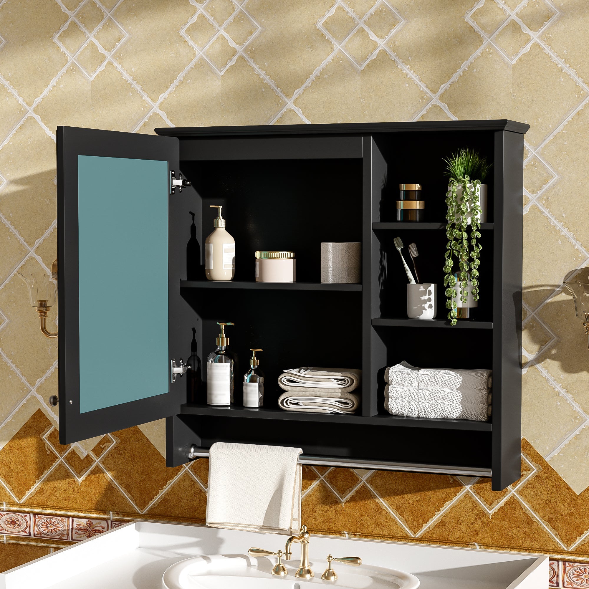 30 Inch Wall-Mount 2-in-1 Mirror Cabinet