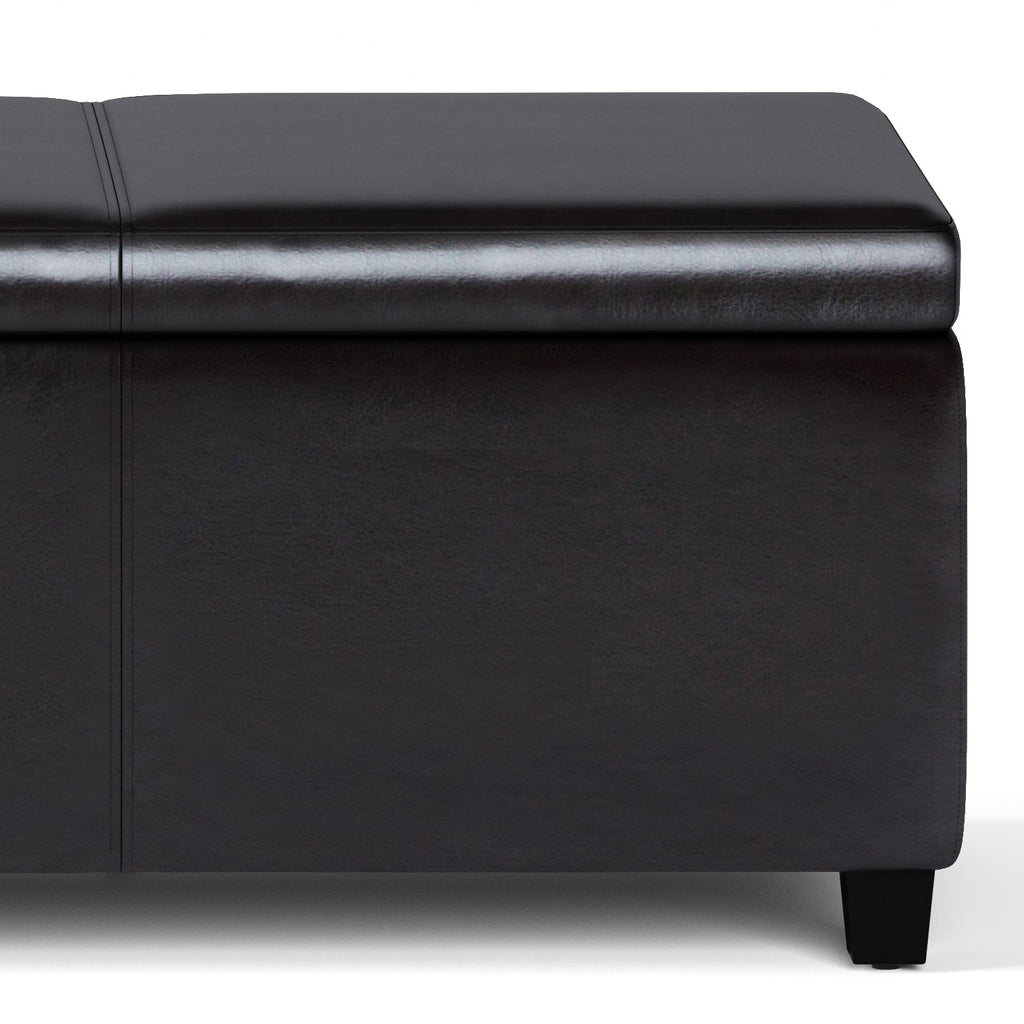 Avalon 54 Inch Wide Extra Large Storage Ottoman Bench in Tanners