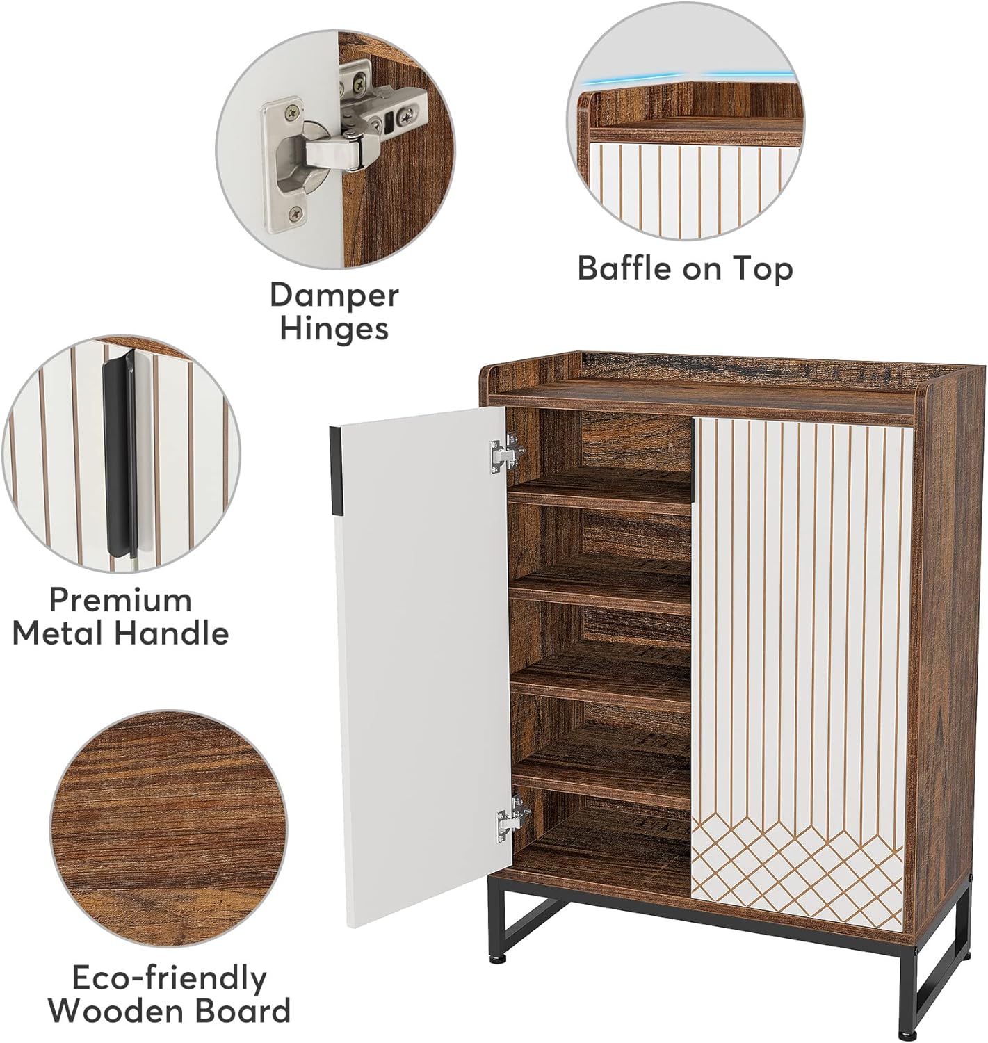 29.52" Brown Shoe Cabinet