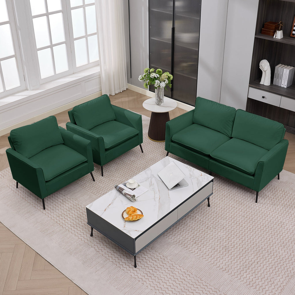 TS Cat Paw Leather Upholstered Loveseat - Nordic Retro Green