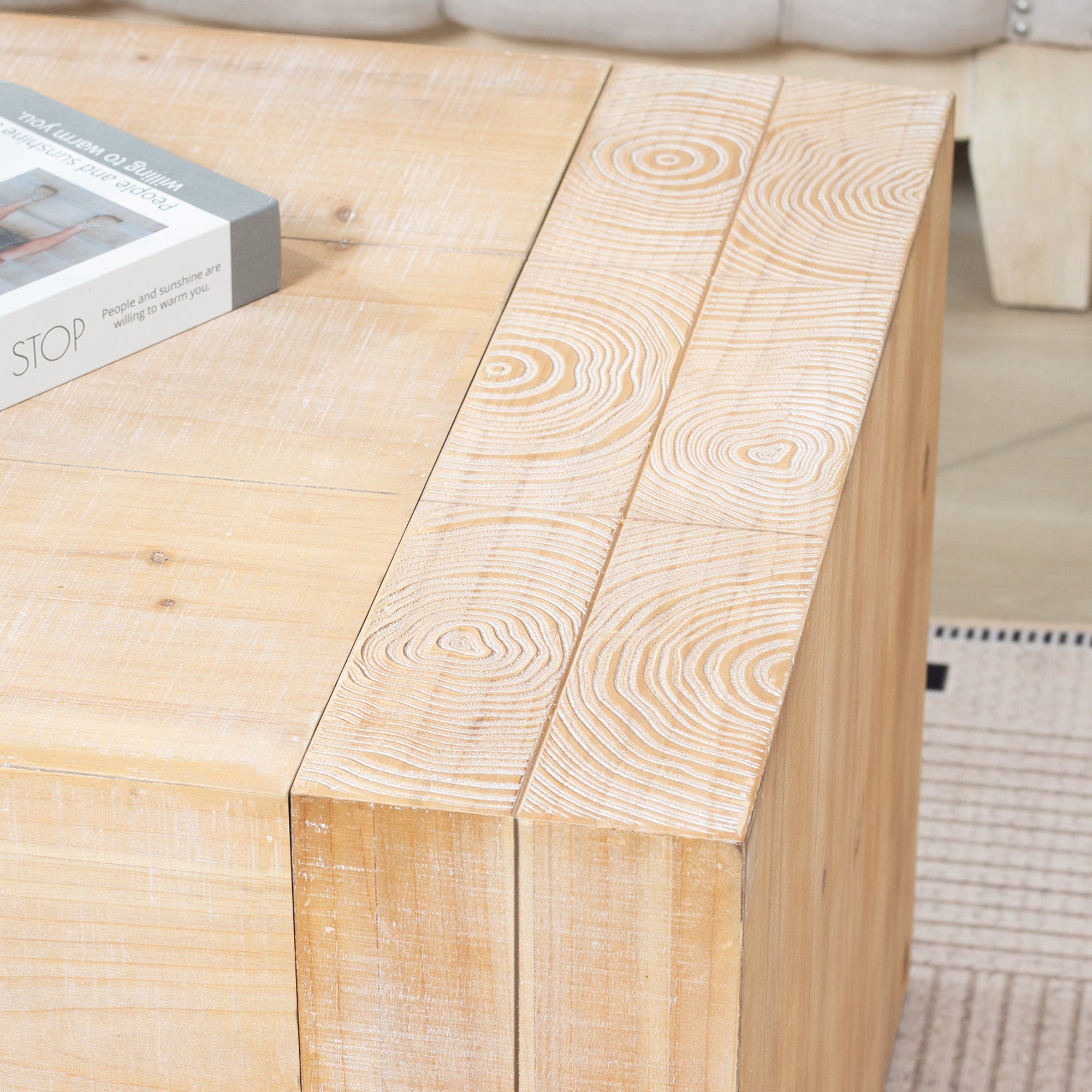 49" Rustic Wood Coffee Table