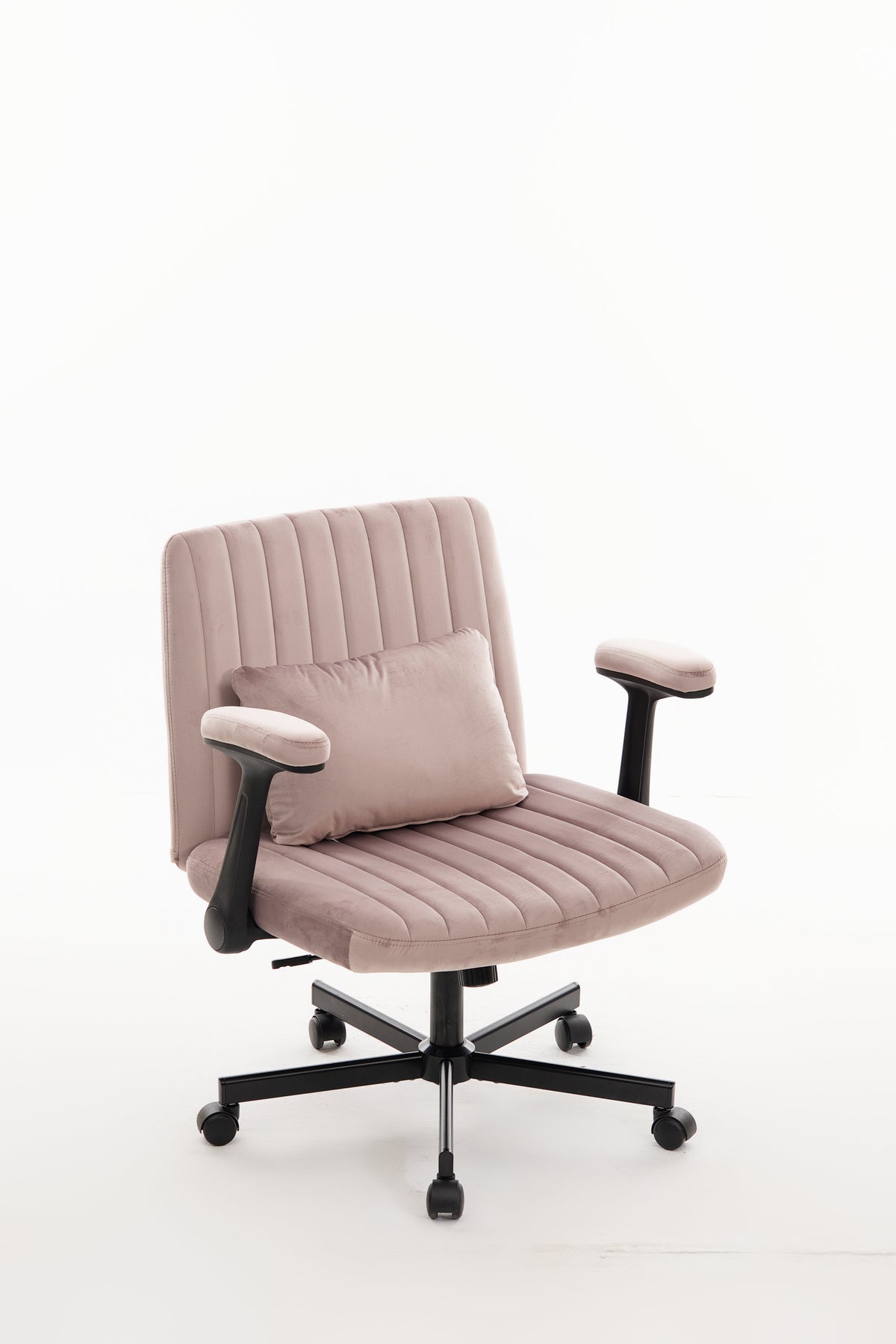 Pink Velvet Criss Cross Armrest Office Chair